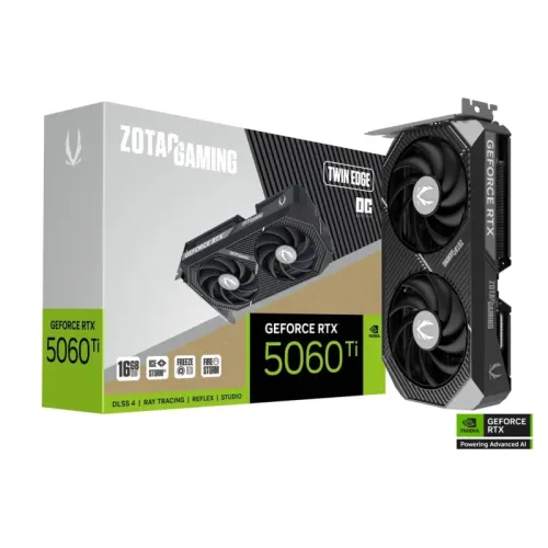 ZOTAC GAMING GeForce RTX 5060 Ti Twin Edge 16GB GDDR7 Graphics Card | AI-Powered Ray Tracing GPU